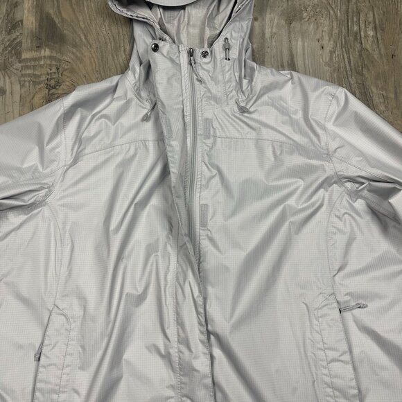 LL Bean Trail Model Womens Rain Jacket 2X Regular Gray Hooded Lightweight - Picture 8 of 10